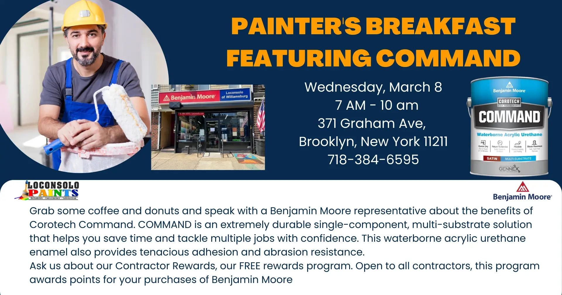 loconsolo paints painter's breakfast Graham Ave Brooklyn