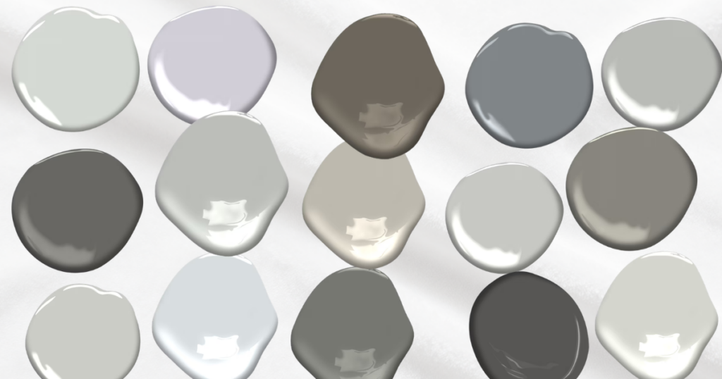 different gray colors paint blotches