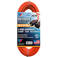 16/3 SJTW ORANGE OUTDOOR EXTENSION CORD