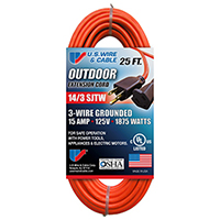 14/3 SJTW ORANGE HEAVY DUTY EXTENSION CORD