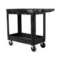 RUBBERMAID SMALL HEAVY DUTY UTILITY CART WITH LIPPED SHELF
