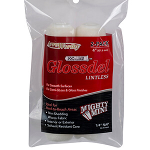 ARROWORTHY 4″ WHITE LINTLESS MINI PAINT ROLLER 2-PACK