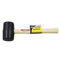 G-FORCE 16 OZ BLACK RUBBER MALLET WOOD HANDLE