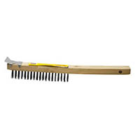 G-FORCE LONG WOOD HANDLE BRUSH WITH METAL SCRAPER