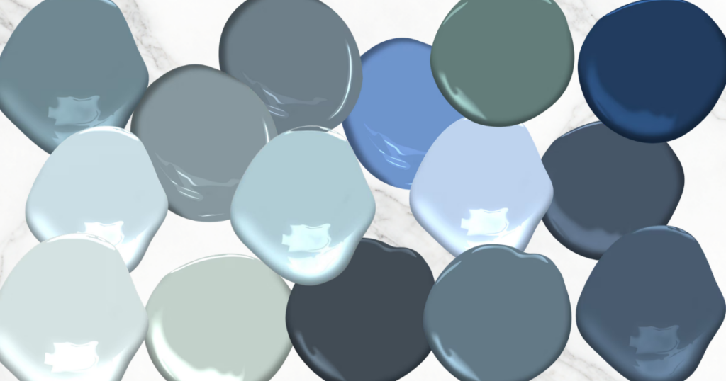 bedroom blue color paint blotches
