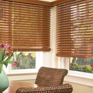 wood blinds in house