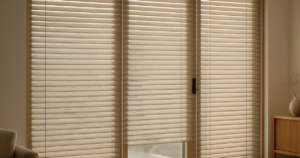 large windows door blinds
