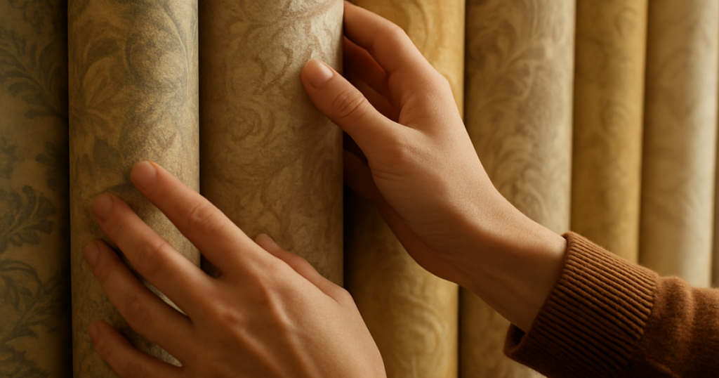 hands getting wallpaper