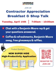 Morris Park Contractor Appreciation Breakfast IN-STORE SIGN
