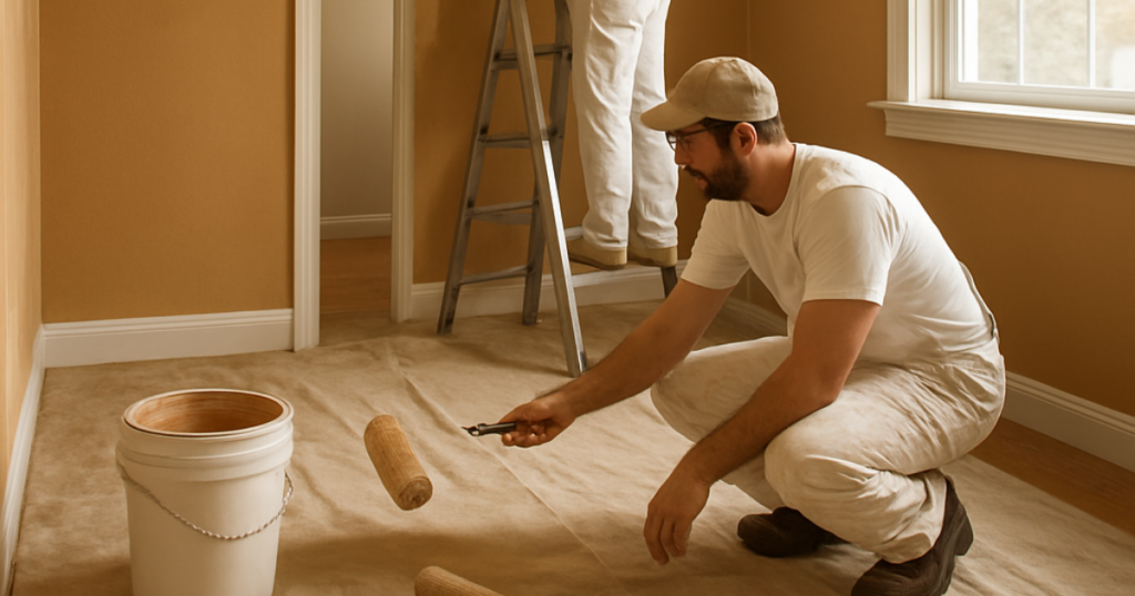 contractors painting earth tone