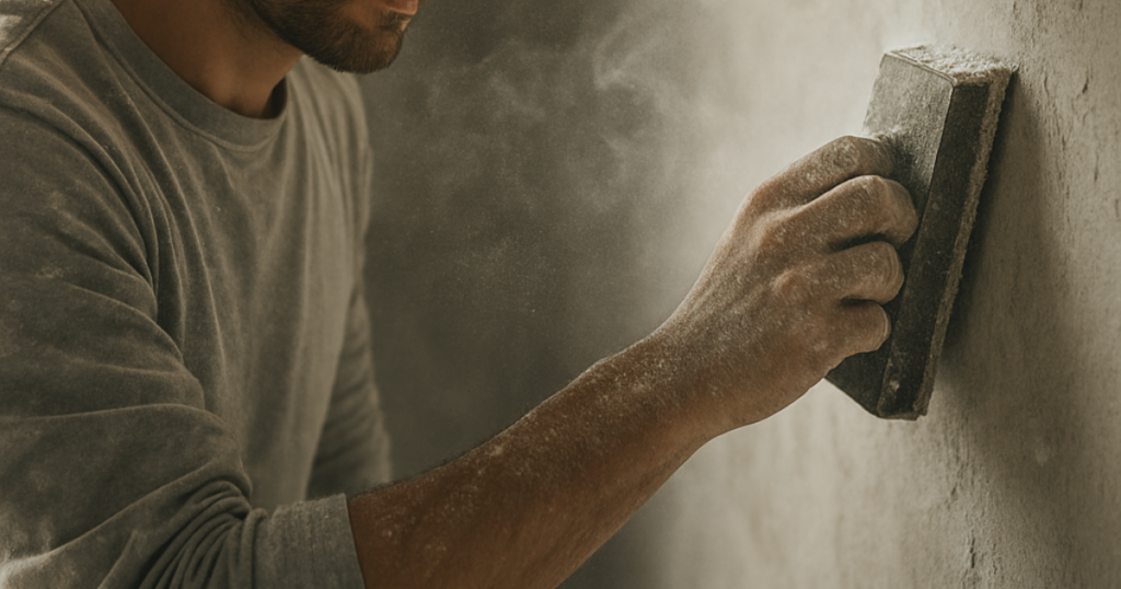 man surface prepping
