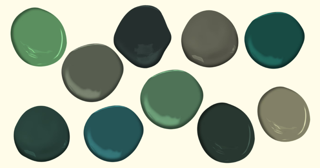10 exterior dark green paint blotches