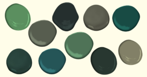 10 exterior dark green paint blotches