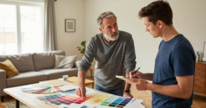 father and son coordinating paint colors