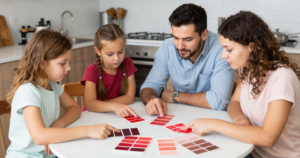 family coordinating red colors