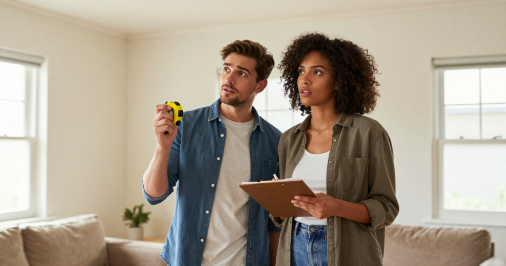 couple thinking about how much paint