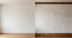 drywall and plaster wall side by side