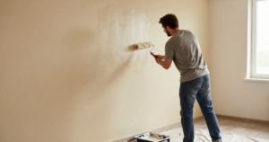 painting wall to fix uneven paint job