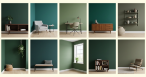 interior settings with best green paint walls