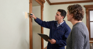 guy performing lead paint inspection