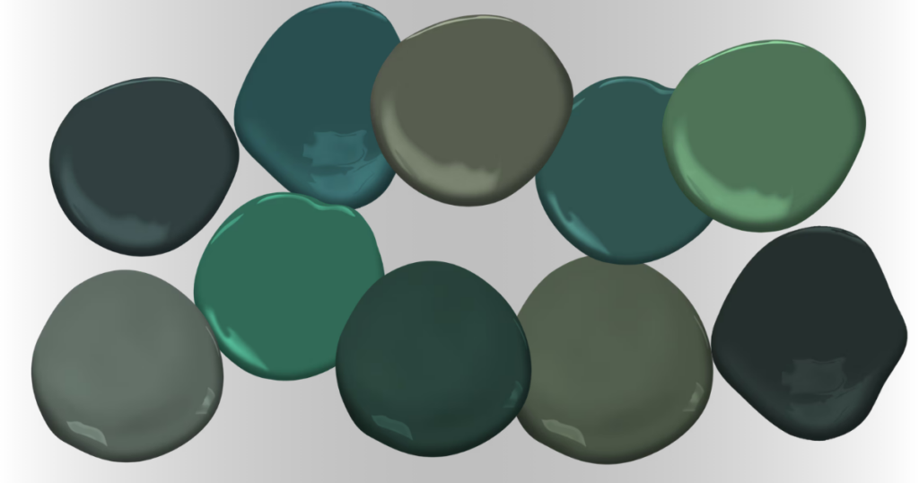 10 dark green paint blotches for bedrooms