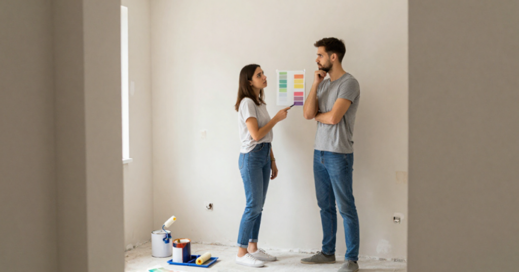 couple wondering about priming their apt