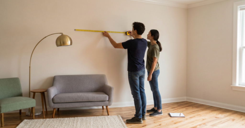 measuring walls in room for wallpaper
