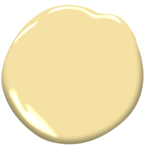 benjamin moore Hawthorne Yellow paint color dollop