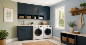 laundry room scene painted colors