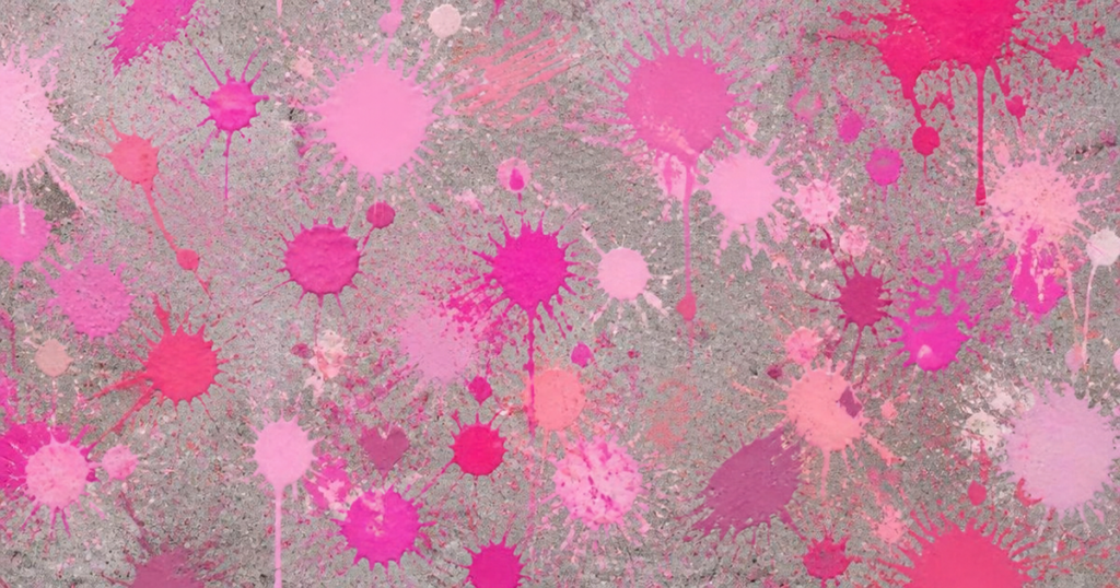 shades of pink splatter on concrete